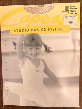 Capezio Girls' Studio Basics Fishnet Footed Tights - Carmel